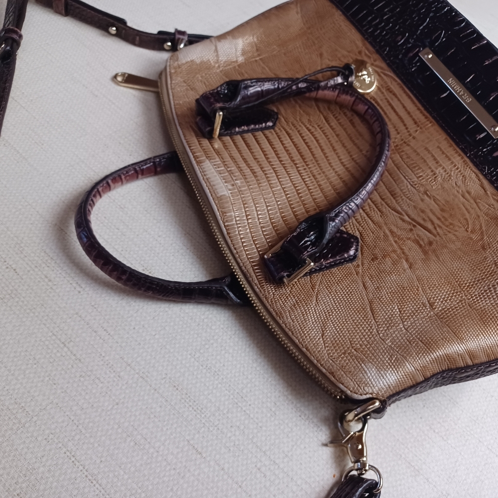 Brahmin Tan Crossbody Gator Bag Purse - Picture 2 of 13